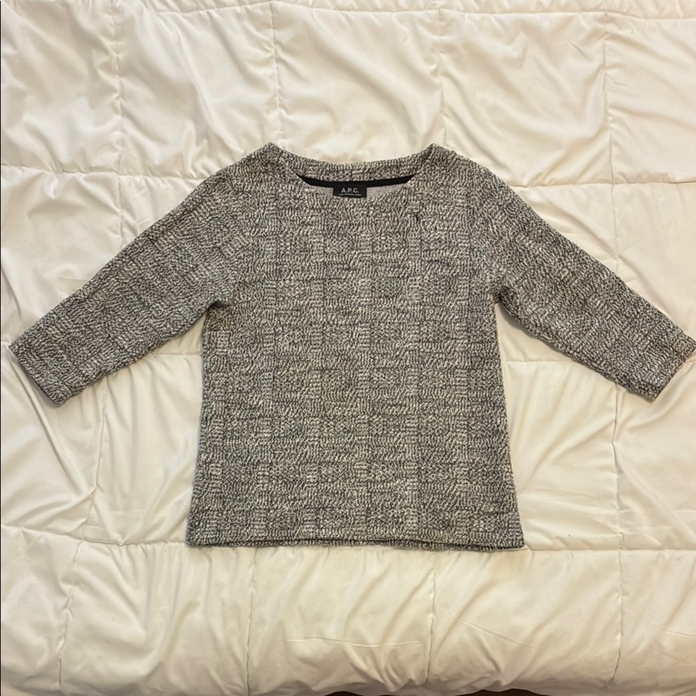 A.P.C.Lurex Cotton Top Black x White Size M